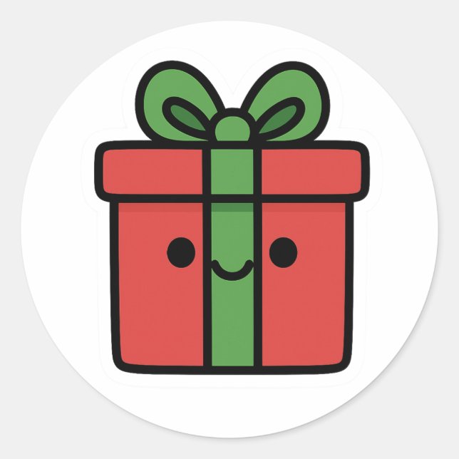 Sticker Rond Christmas gift (Devant)