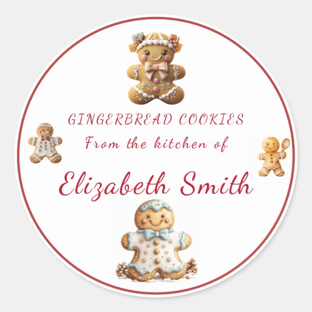 Sticker Rond Christmas Gingerbread Cookies   (Devant)