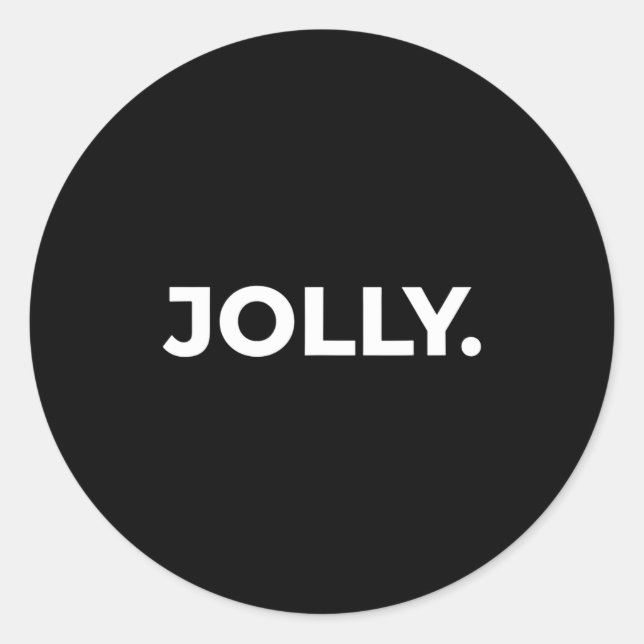 Sticker Rond Christmas Jolly. Minimal Bold Holiday Lettering Me (Devant)