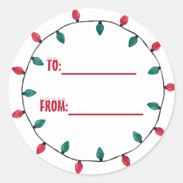 Sticker Rond Christmas Lights Christmas  (Devant)