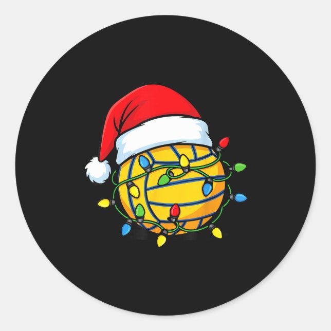 Sticker Rond Christmas Lights Water Lo Ball Santa Hat Srt  (Devant)