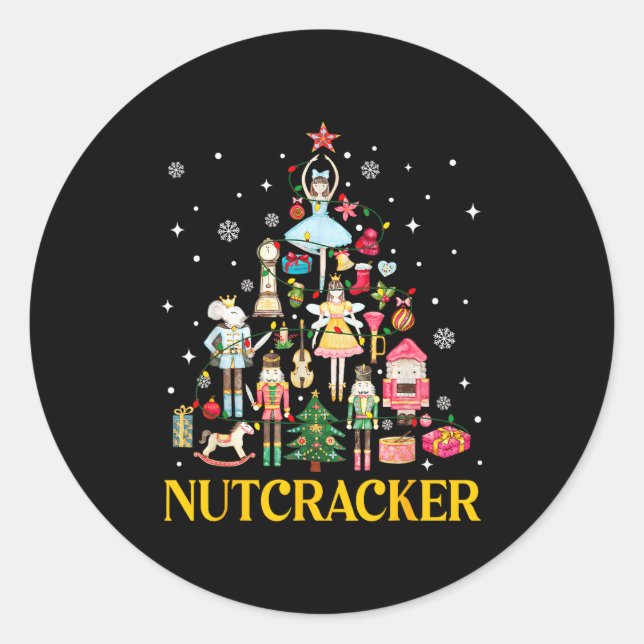 Sticker Rond Christmas Nutcracker Squad Ballet Dance Women Kid  (Devant)