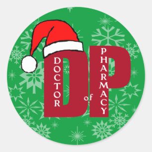 STICKER ROND CHRISTMAS PÈRE NOËL DP - DOCTEUR EN PHARMACIE