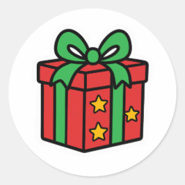 Sticker Rond Christmas present