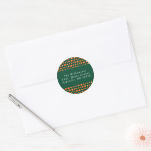 Sticker Rond Christmas Red Green Boho Flowers Retour Adresse