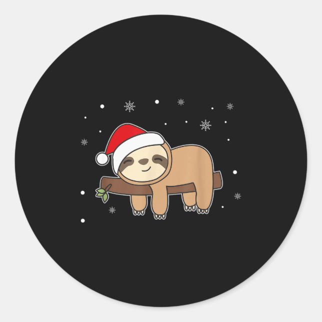 Sticker Rond Christmas Sloth For Christmas Sweet Sloths  (Devant)