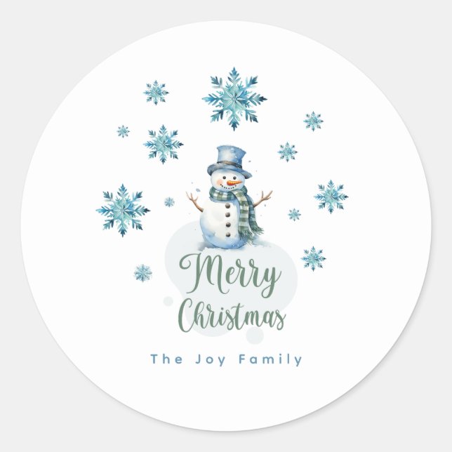 Sticker Rond Christmas Snowman (Devant)