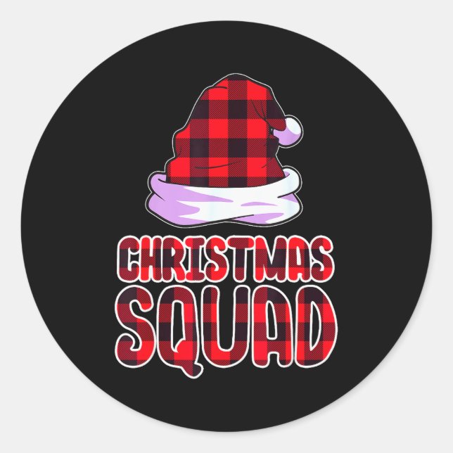 Sticker Rond Christmas Squad Family Group Matching Christmas Pa (Devant)