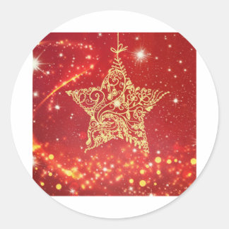 Sticker Rond Christmas Star 112.