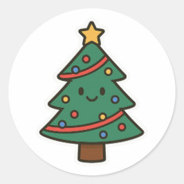 Sticker Rond Christmas tree
