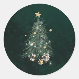 Sticker Rond Christmas tree