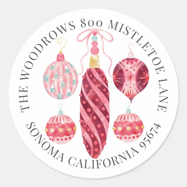 Sticker Rond Christmas Watercolor (Devant)