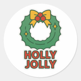 Sticker Rond Christmas wreath