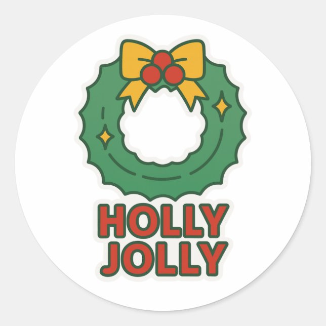 Sticker Rond Christmas wreath (Devant)