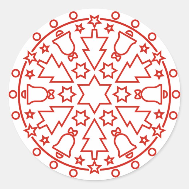 Sticker Rond Christmast Mandala 090225 (Devant)