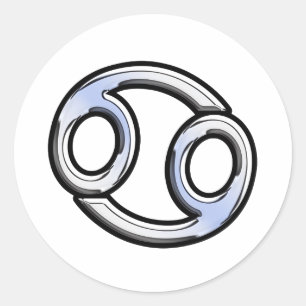 Sticker Rond Chrome comme cancer Signe zodiaque