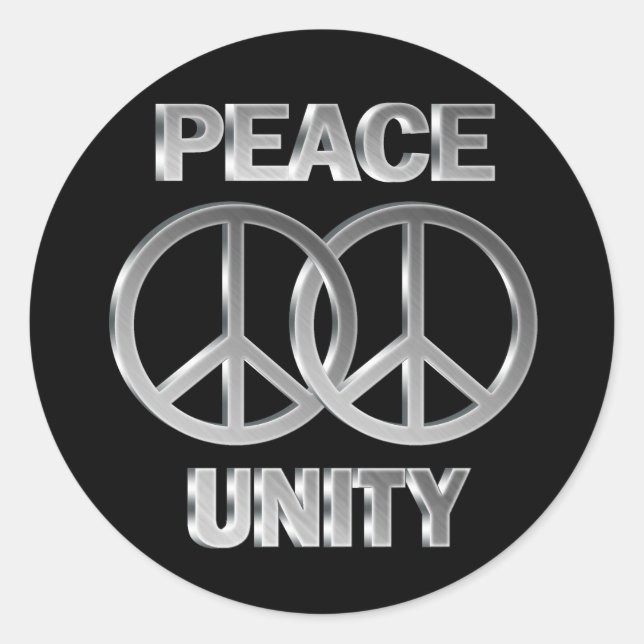 Sticker Rond Chrome Paix et Unité (Devant)