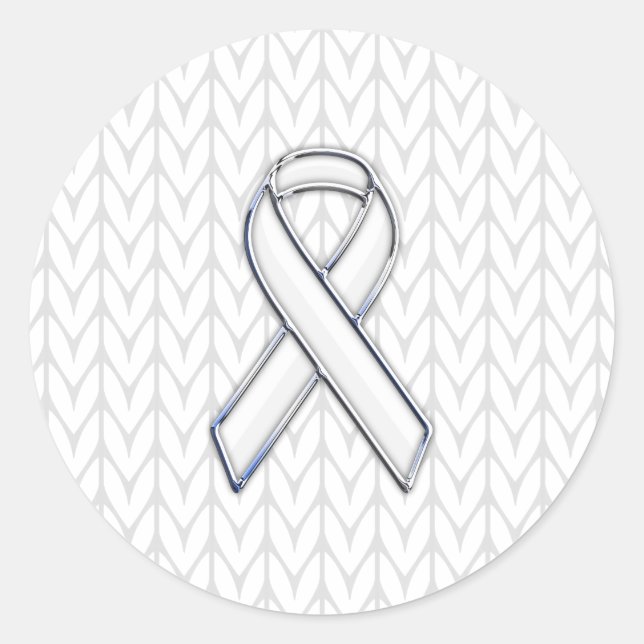 Sticker Rond Chrome sur le Tricot blanc sensibilisation au ruba (Devant)