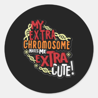 Sticker Rond Chromosome World Down Syndrome Day Femmes Enfants