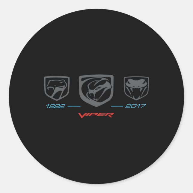 Sticker Rond Chronologie Dodge Viper (Devant)