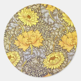 Sticker Rond chrysanthemum par William Morris