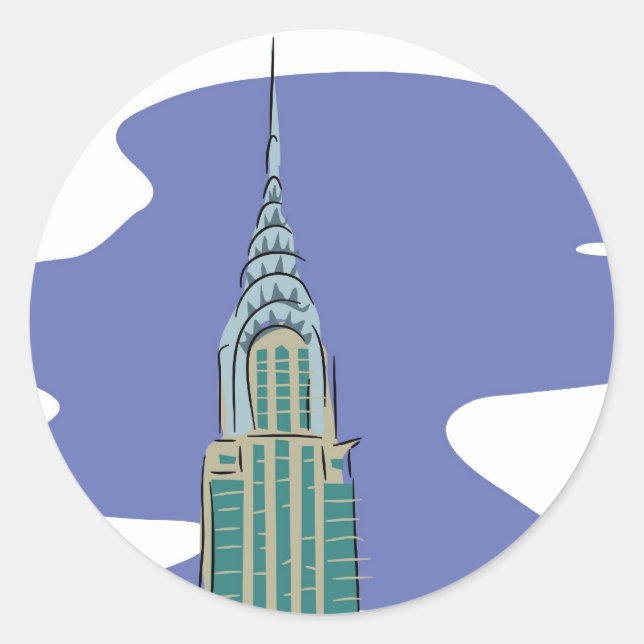 Sticker Rond Chrysler Building (Devant)