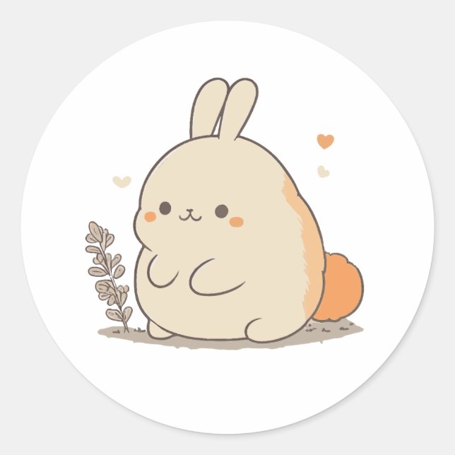 Sticker Rond Chubby Bunny (Devant)