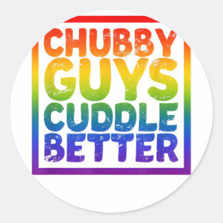 Sticker Rond Chubby Les Gars Cuddle Better - Ours Gay