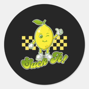 Sticker Rond Chuck It Green Lime Lemon Love Funny Mexican Party