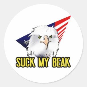 Sticker Rond Chuck Mon Humour d'aigle Américain Beak