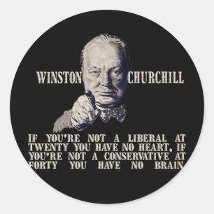 Sticker Rond Churchill sur des conservateurs et des libéraux