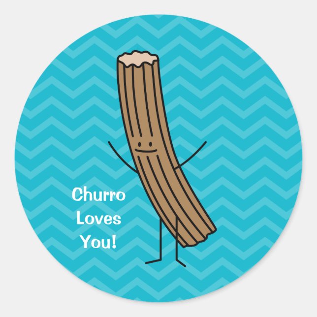 Sticker Rond Churro T'Aime ! (Devant)