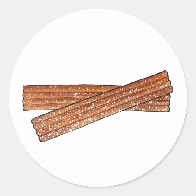 Sticker Rond CHURROS Espagnol Portugais Fried Churro Pastry (Devant)
