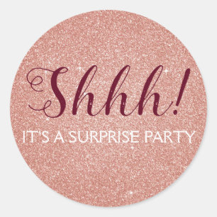 Sticker Rond Chut ! Anniversaire du Rose surprise Gold