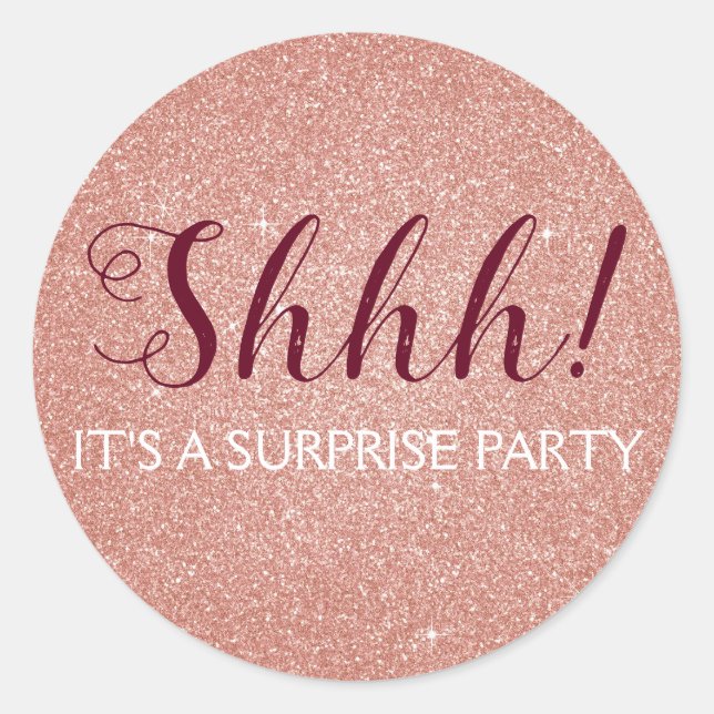 Sticker Rond Chut ! Anniversaire du Rose surprise Gold (Devant)