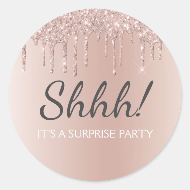 Sticker Rond Chut ! Anniversaire Surprise Anniversaire (Devant)