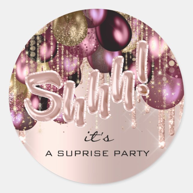 Sticker Rond Chut ! C'est surprenant Balloons de fête d'anniver (Devant)