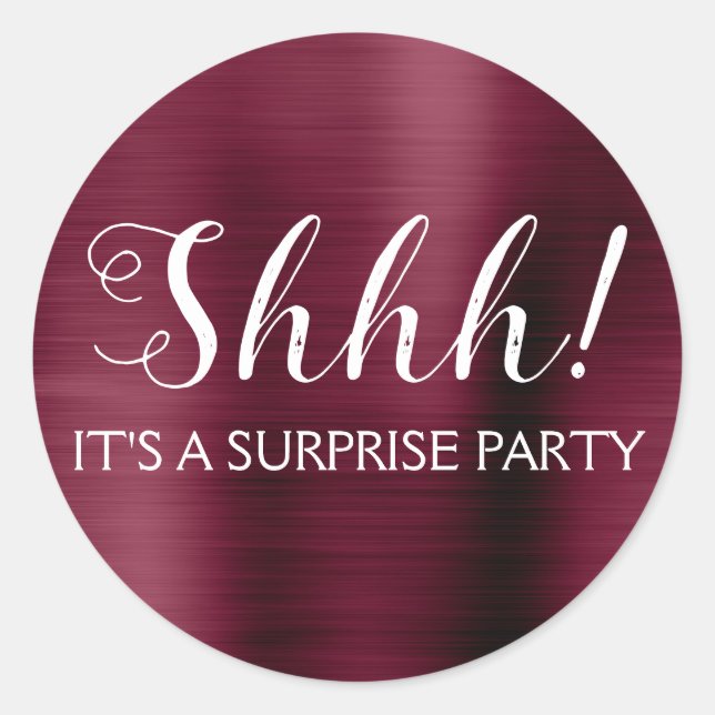 Sticker Rond Chut ! Fête d'anniversaire surprise (Devant)