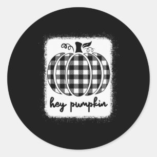 Sticker Rond Chute Noir Et Blanc Plaid Hey Citrouille 1