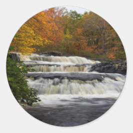 Sticker Rond Chutes de Shohola à l'automne (2)