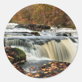 Sticker Rond Chutes de Shohola en automne