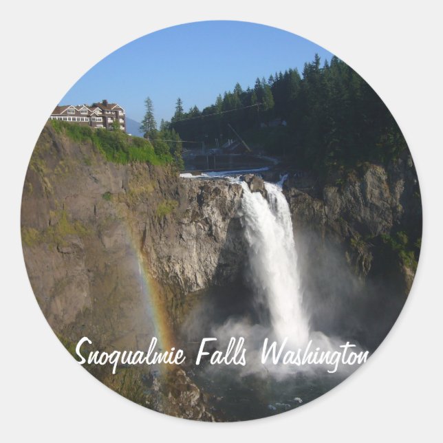 Sticker Rond Chutes de Snoqualmie (Devant)
