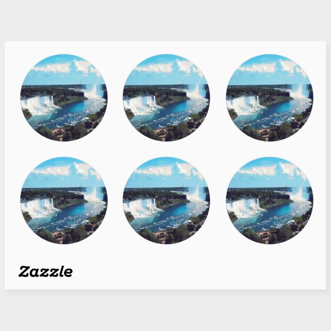 Sticker Rond CHUTES NIAGARA - voir (Feuille)