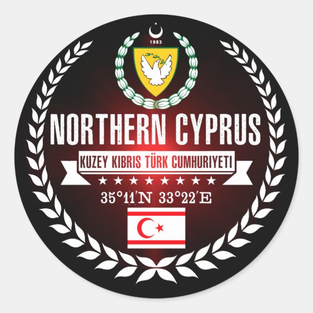 Sticker Rond Chypre du Nord (Devant)