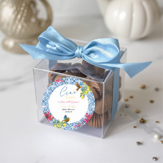 Sticker Rond Ciao Baby Carrelage Bleu Italien Citrons Baby Show