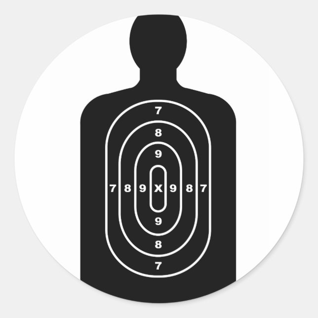 Sticker Rond Cible de forme humaine (Devant)