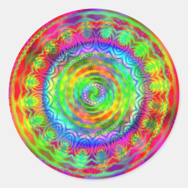 Sticker Rond Cible Tie-dye (Devant)