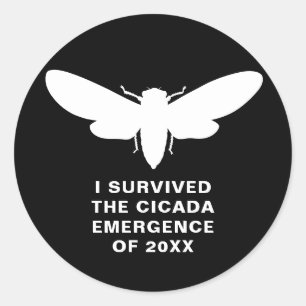 Sticker Rond Cicada Magicicada Survivante en émergence