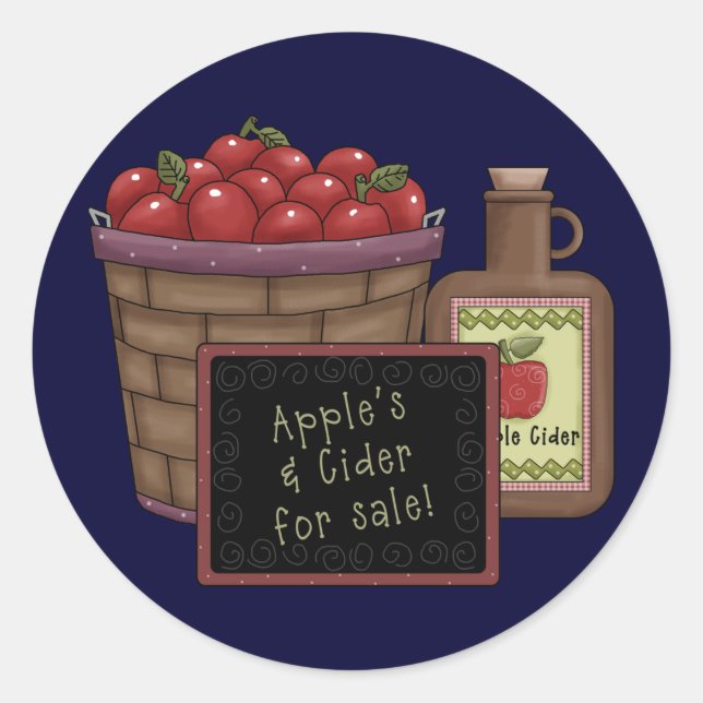 Sticker Rond cidre d'Apple (Devant)