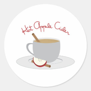 Sticker Rond cidre de pomme chaude